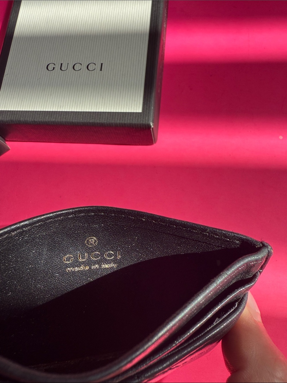 Gucci Black Quilted Leather GG Card Holder with Gold Hardware - Picture 8 of 8